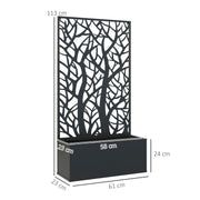 Black Metal Garden Planter With Trellis Support Ideal For Climbing Plants Outdoors
