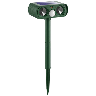 Solar Animal Repeller for Gardens with Ultrasonic Motion Sensor and Weatherproof Design Green Outsunny