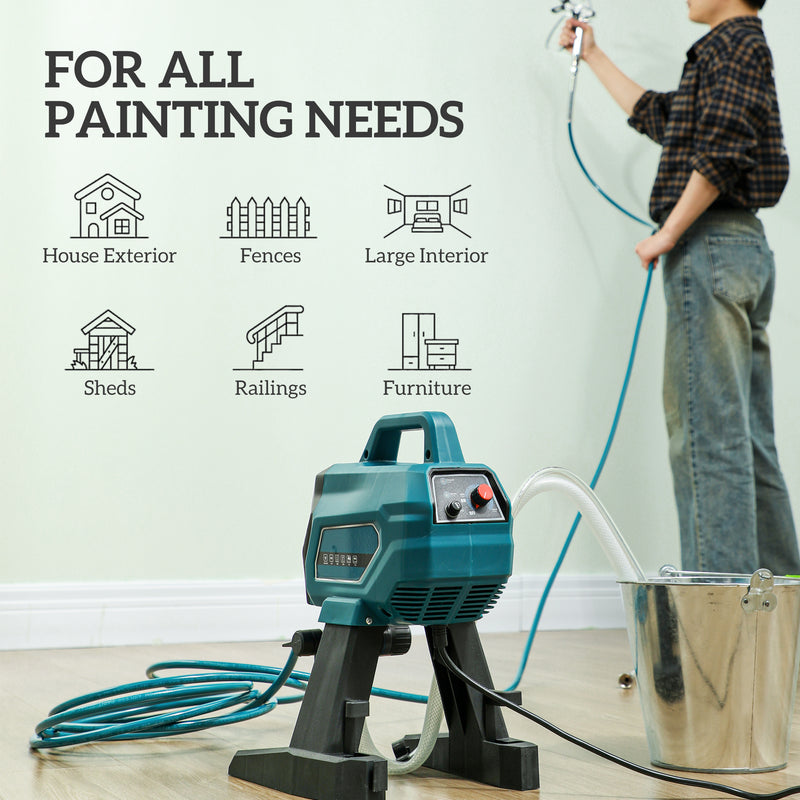 Airless Electric Paint Sprayer for Interior and Exterior DIY Projects 200 Bar by HOMCOM