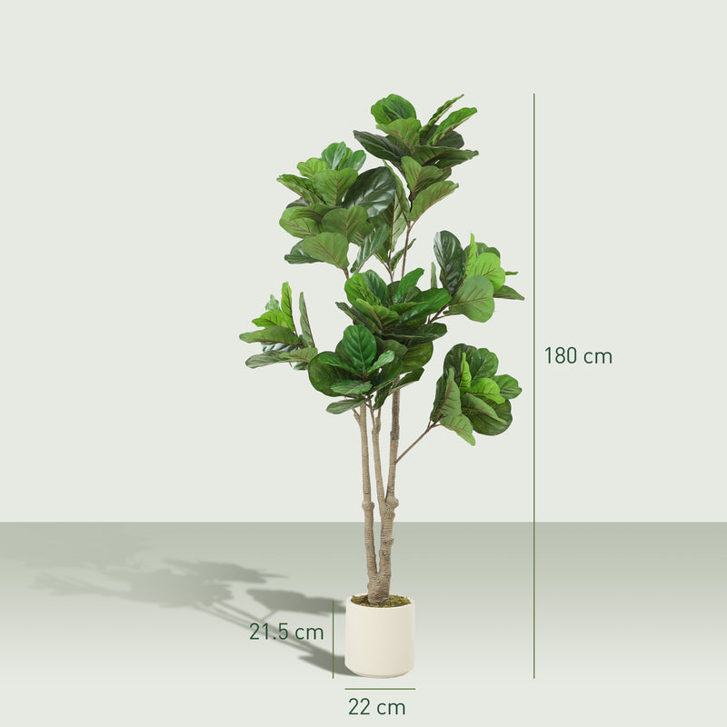 180cm Artificial Fiddle Leaf Fig Tree for Indoor and Outdoor Display Green