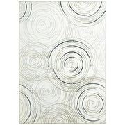 Machine Washable Swirl Pattern Area Rug for Living Room and Bedroom 170 x 120 cm, Cream White