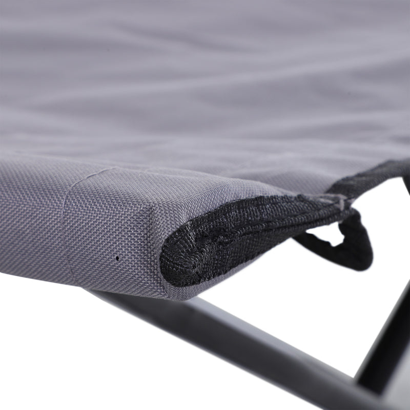 Double Folding Camping Bed for Two Adults Raised Off Ground Grey