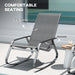 Set of Two Grey Rocking Garden Chairs for Outdoor Comfort by Outsunny