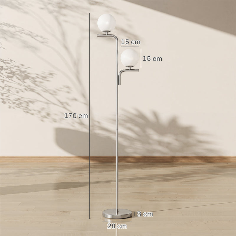 Floor Lamp with Adjustable Light Temperatures and Foot Switch for Living Room or Bedroom