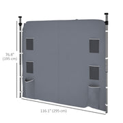 Grey 195 x 295cm Replacement Gazebo Sidewall UV-Resistant Weather Protection by Outsunny
