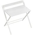 Folding Study Desk with Shelf for Small Spaces and Easy Storage White AOSOM