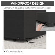 Black Waterproof Garden Furniture Cover for Rattan Table Set 245 x 165cm by Outsunny