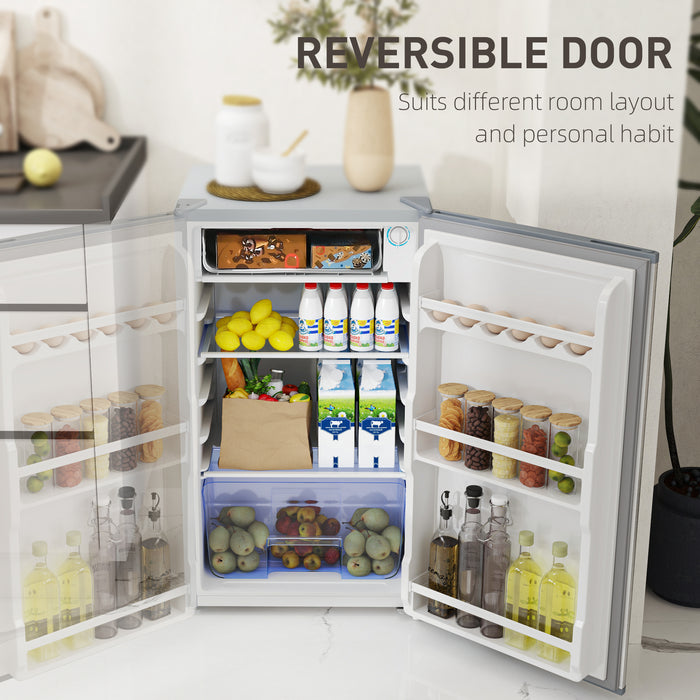 91L Freestanding Under Counter Fridge with Lock Grey by HOMCOM