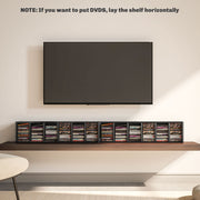 Set of 2 Tall CD Storage Shelves for Media Organisation with High Gloss Finish Black