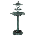 Outsunny 3-in-1 Garden Bird Bath, Freestanding Birdbath with Large Water Basin, Underneath Flower Planter, Φ50 x 113 cm, Green AOSOM