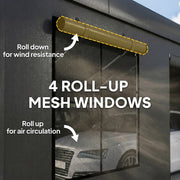 Carport with Full Weather Protection for Cars and Outdoor Storage 3 x 6 m Dark Grey Outsunny