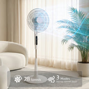 Pedestal Fan with Insect Repellent Slot and Quiet Cooling for Bedrooms and Living Rooms White AOSOM