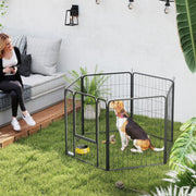 6 Panel Heavy Duty Dog Playpen with Secure Door for Indoor and Outdoor Use 60cm High by PawHut