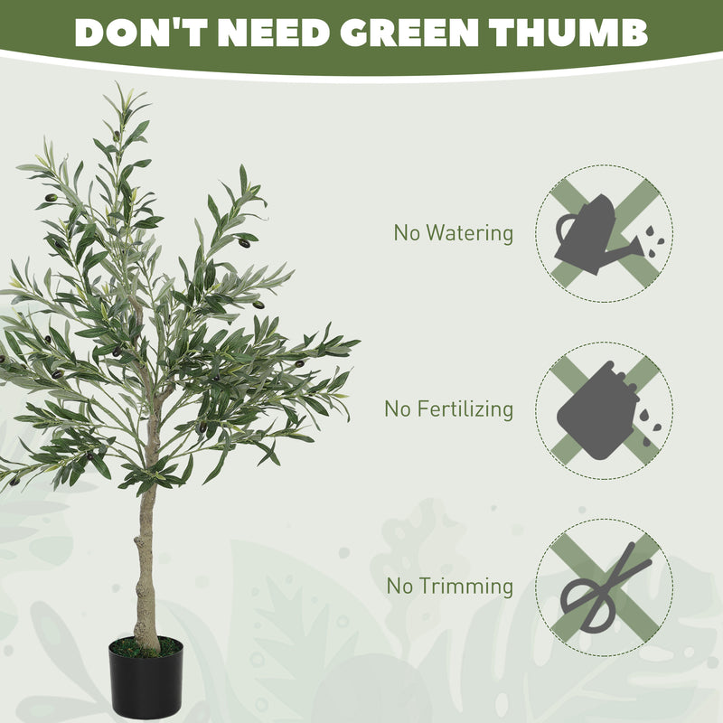 Set of 2 Artificial Olive Trees with 450 Leaves for Indoor Home or Office Decor Green