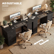 Computer Desk With Storage Shelves And Drawers Ideal For Home Office Use Black AOSOM