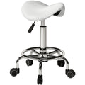 Saddle Stool with Ergonomic Posture Support and Adjustable Height for Home or Office White AOSOM