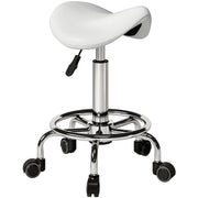 Saddle Stool with Ergonomic Posture Support and Adjustable Height for Home or Office White AOSOM