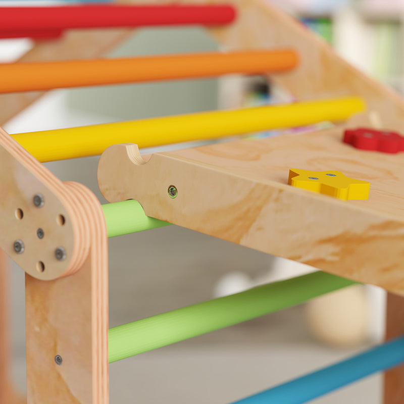 9 in 1 Toddler Climbing Frame With Slide Ramp Ladder and Blackboard For Indoor Play Grey AOSOM