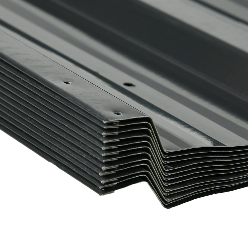 Set of 12 Corrugated Steel Roof Panels for Sheds and Garages Durable Design Dark Grey AOSOM