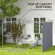 Grey 195 x 295cm Replacement Gazebo Sidewall UV-Resistant Weather Protection by Outsunny