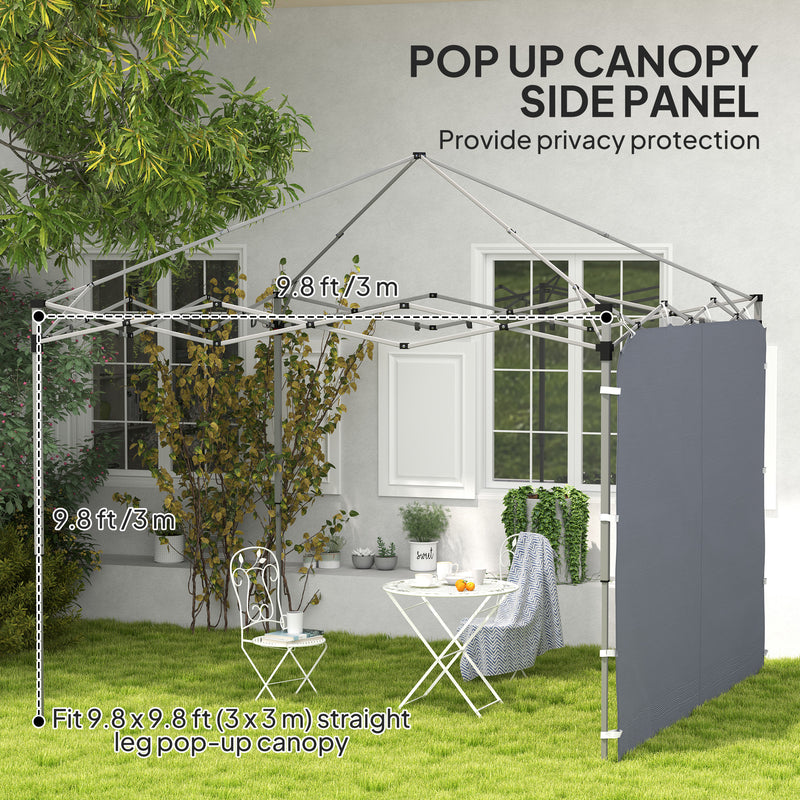 Grey 195 x 295cm Replacement Gazebo Sidewall UV-Resistant Weather Protection by Outsunny