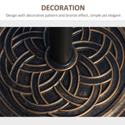 3m Wooden Garden Parasol with Pulley Mechanism and Base for Patio or Market Use White AOSOM