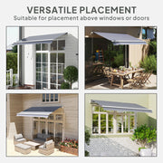 Grey Awning Replacement Canopy Water Resistant UPF 50 Plus Sun Shade Cover for 3 x 2.5m by Outsunny