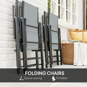 Five Piece Steel Frame Patio Set with Table and Chairs Grey and Black by Outsunny