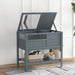 Grey Wooden Tortoise House with Shelter Run Shelf Lamp Holder and Tray by PawHut