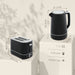 Black 1.7L Fast Boil Cordless Kettle and 2 Slice Toaster Set with 6 Browning Levels by HOMCOM