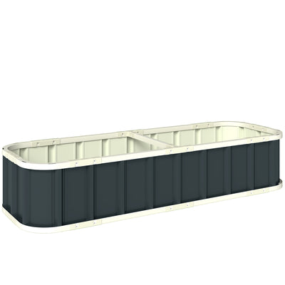 Raised Garden Bed for Easy and Safe Home Planting with Tool-Free Assembly, Dark Grey Outsunny