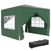 Dark Green 3x3 Pop Up Gazebo Shelter With Sides UPF50+ by Outsunny