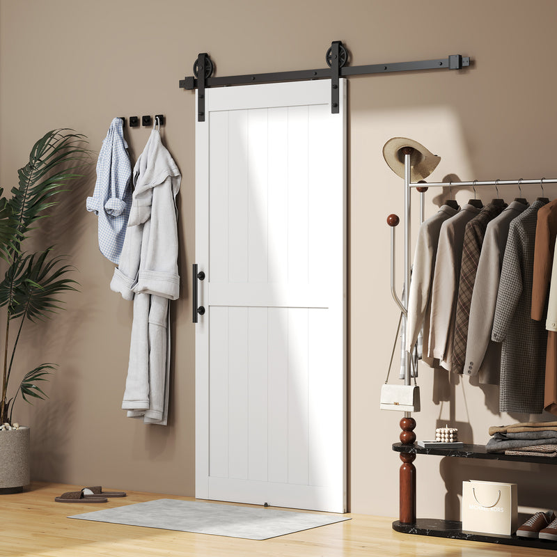 Sliding Barn Door for Quiet Space Saving Access in Kitchens or Utility Rooms White