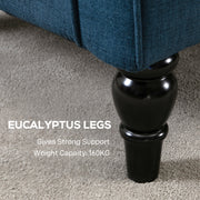 Retro Wingback Accent Chair with Button Tufted Upholstery for Living Room Comfort Blue