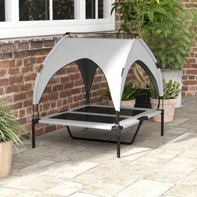 Cooling Raised Pet Bed with Breathable Mesh Ideal for Large Dogs Light Grey
