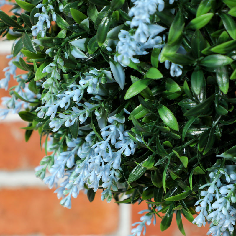 Set of 2 UV Protected Artificial Topiary Balls for Indoor and Outdoor Decor Blue AOSOM