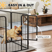 8 Panel Heavy Duty Dog Playpen With Door for Small Dogs 60cm High Indoor Outdoor by PawHut