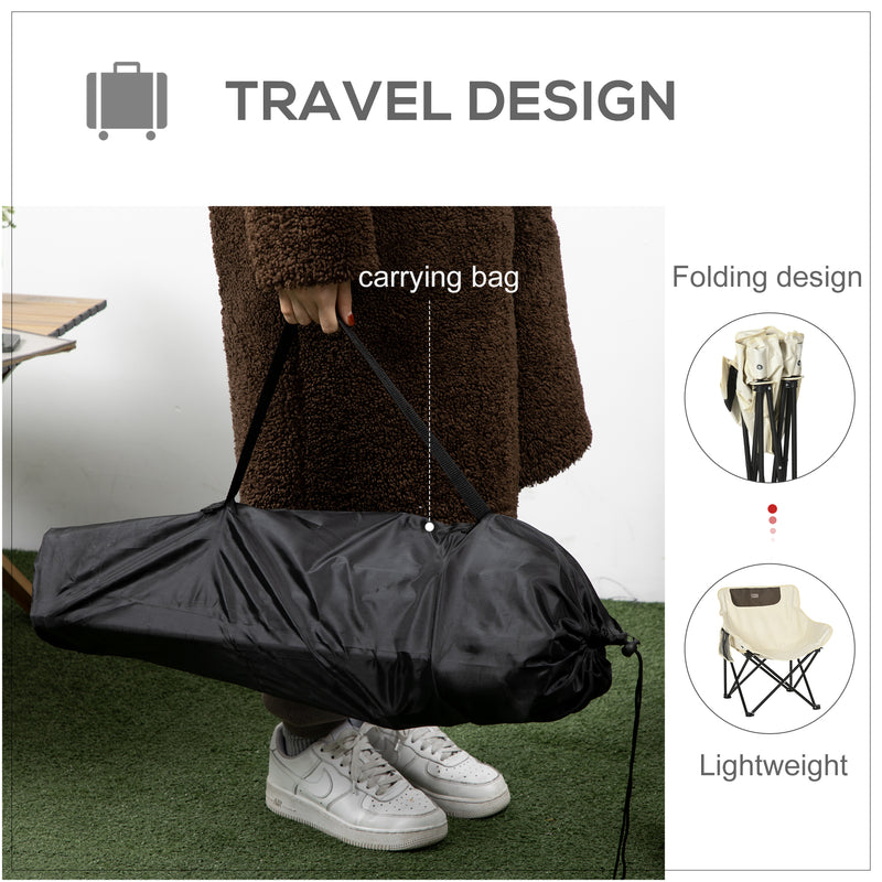 Folding Camping Chair Lightweight and Portable for Outdoor Use White