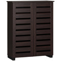 Dark Brown 5 Tier Narrow Shoe Cabinet with Adjustable Shelves for Hallway Storage by HOMCOM