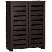 Dark Brown 5 Tier Narrow Shoe Cabinet with Adjustable Shelves for Hallway Storage by HOMCOM