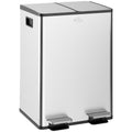 Stainless Steel 56L Dual Compartment Kitchen Bin With Deodoriser Ideal for Waste Separation