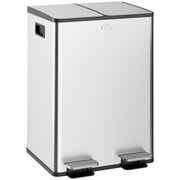 Stainless Steel 56L Dual Compartment Kitchen Bin With Deodoriser Ideal for Waste Separation