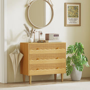 Chest of Drawers with Three Large Storage Drawers and Easy Clean Surface Oak Grain AOSOM