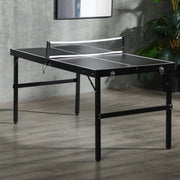 5ft Folding Table Tennis Set With Net Ideal For Indoor Or Outdoor Play Black AOSOM