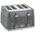 4 Slice Toaster with Dual Controls for Easy Family Breakfasts Grey AOSOM