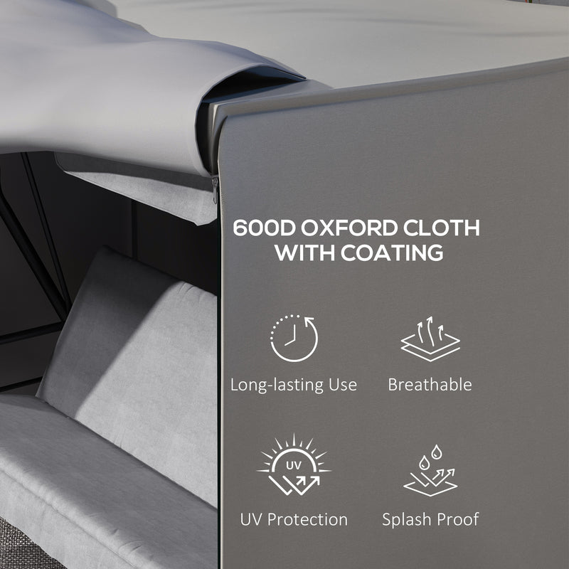 Grey Three Seater Swing Chair Protective Cover 205 x 124cm by Outsunny