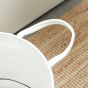36L Cotton Rope Laundry Basket With Handles Ideal For Bedroom Or Bathroom, Cream White
