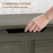 100L Large Storage Box With Safety Hinges Ideal for Home Organisation Charcoal, Grey