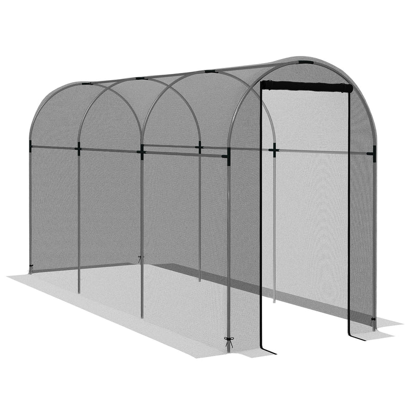 Mini Polytunnel Greenhouse 360 x 120 cm Black Weather Resistant by Outsunny