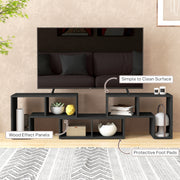 Black Extendable TV Stand for TVs up to 75 Inches with Storage Shelves by HOMCOM
